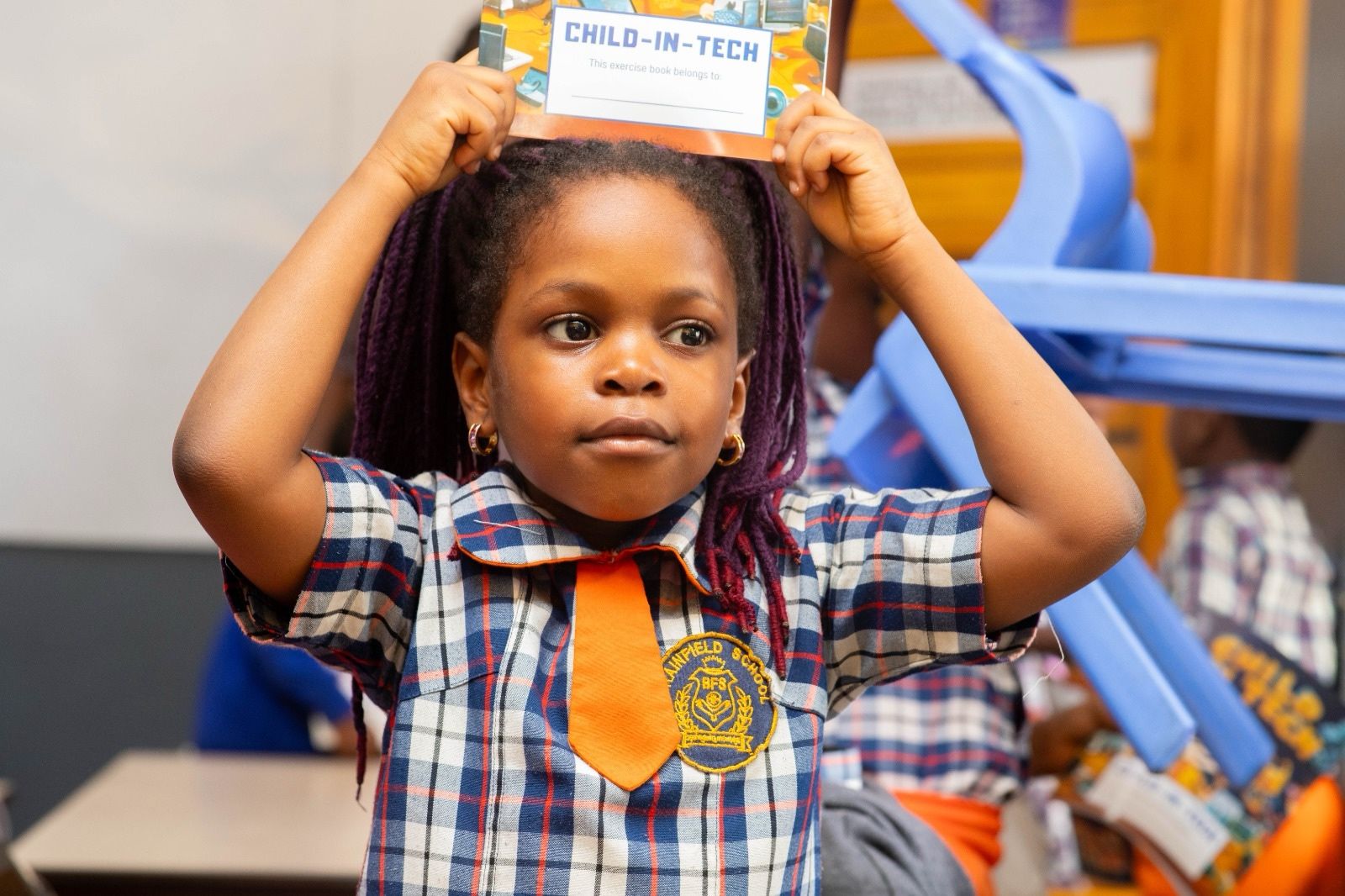 Happy child with tablet